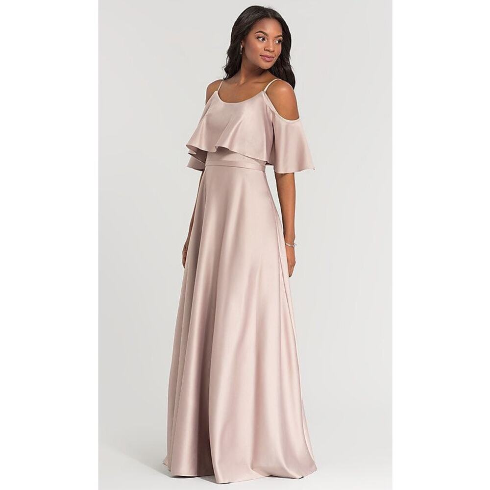 KLEINFELD WOMEN'S LONG EVENING FORMAL DRESS DUSK SATIN SZ 4 NWT